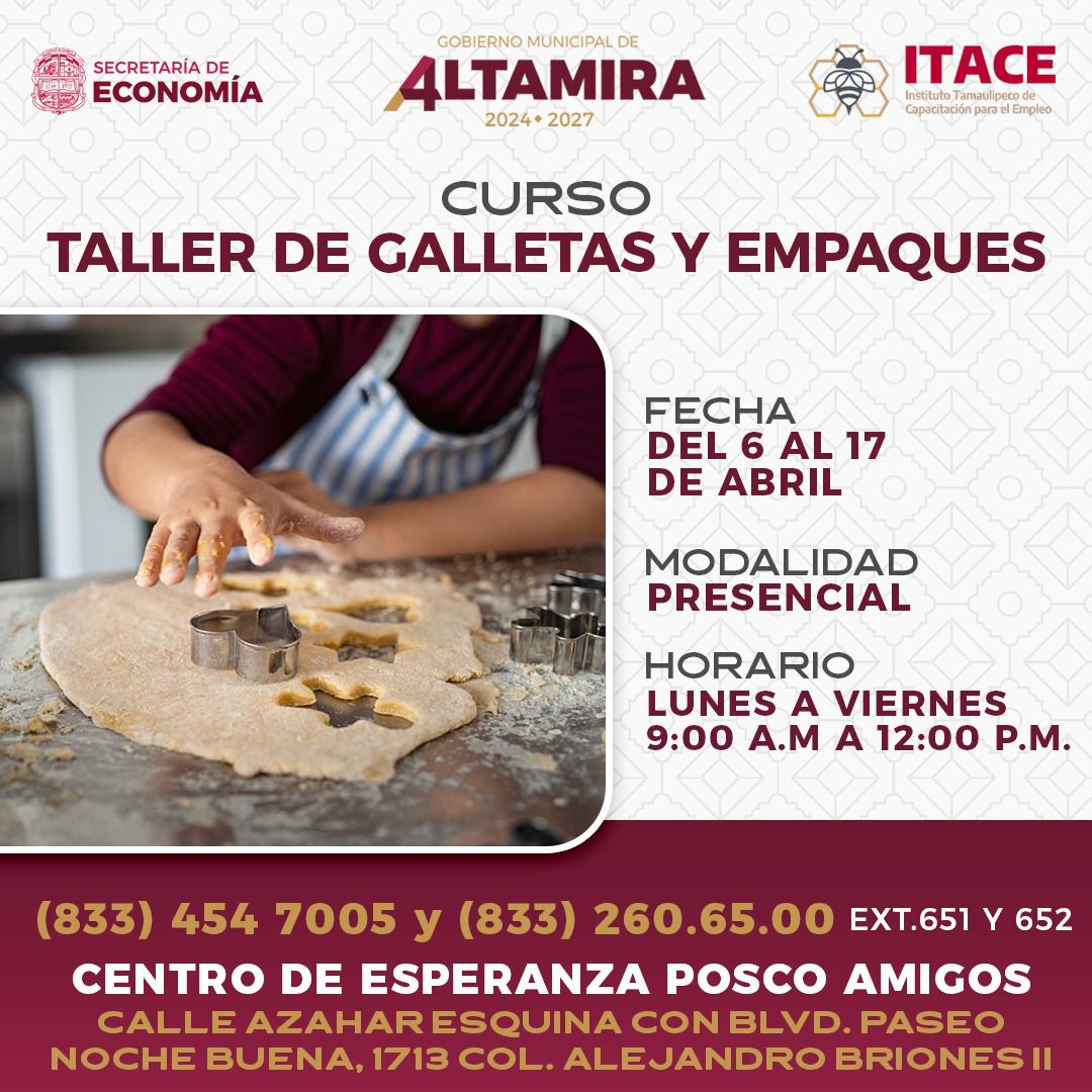 curso de galletas y empaques