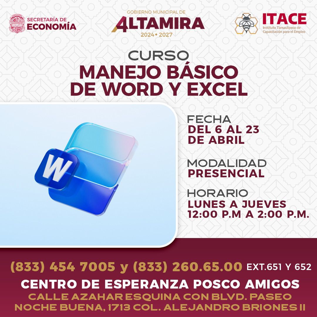curso word y excel basico